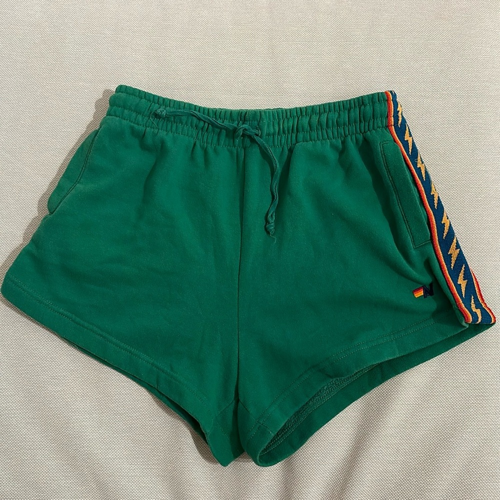 Aviator Nation Bolt Stripe Lounger Short - KELLEY GREEN